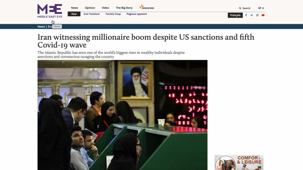 Iran witnessing millionaire boom despite US sanctions and fifth Covid-19 wave